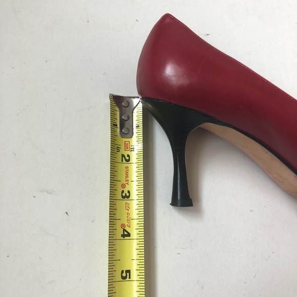 Italian Isaac Mizrahi Red Leather Heels - Picture 13 of 13